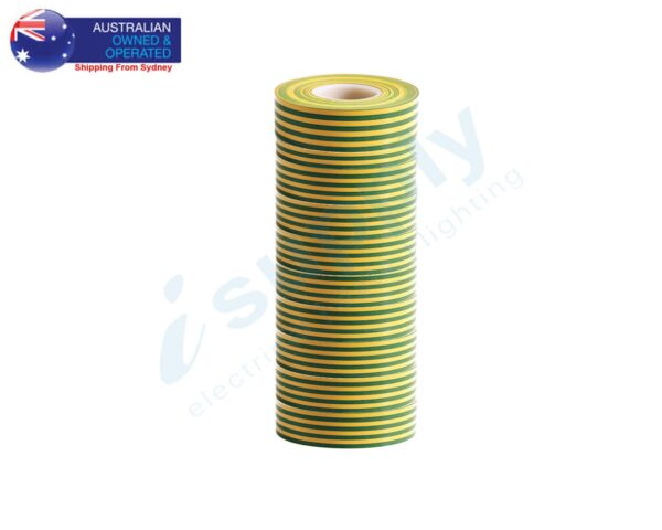 Home Electrical Insulation PVC Tape Earth G/Y 19mm x 20M Single or Bulk Pack - Image 5