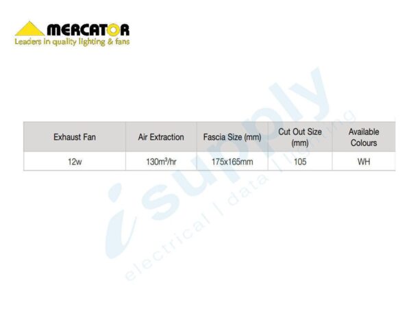 Mercator Window / Wall Exhaust Fan | 100mm Model | Bathroom Auto Shutter BWE231WH - Image 5