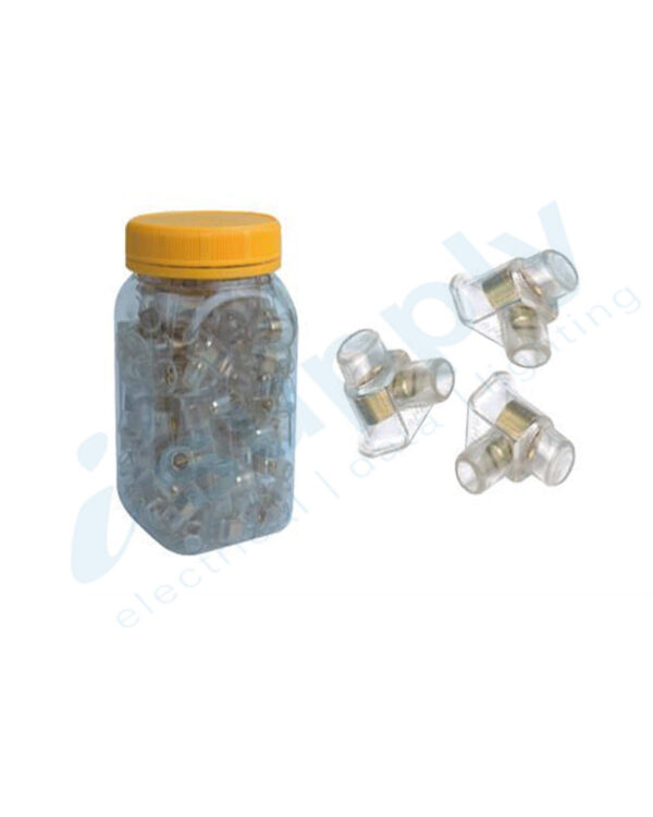 100 x CLEAR SINGLE CABLE CONNECTORS