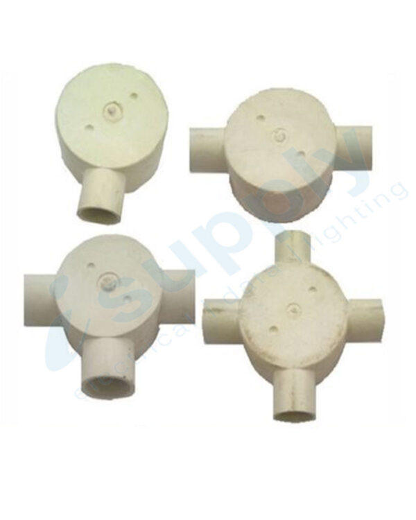 10 x 25mm 3 Way Shallow Junction Box Round Conduit Acc. - Image 2