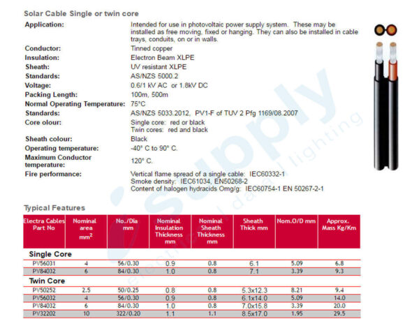 6mm² twin Solar Power Cable DC 30A PV Photovoltaic Double Sheathedm 100mtr - Image 3