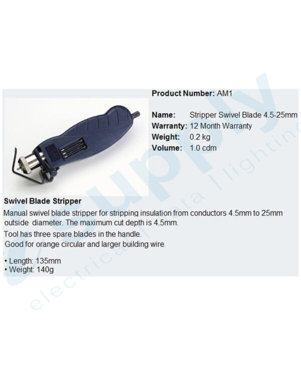 CABAC STRIPPER SWIVEL BLADE 4.5-25MM OD AM1 - Image 3