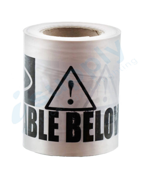 Communication Underground Warning Tape - WHITE 500 metres