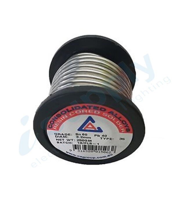 Consolidated Alloys 60/40 Resin Core Solder Wire Spool 500g 3.2mm - Image 3