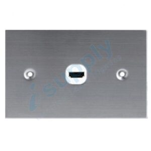 DEXTON FLAT STAINLESS STEEL HDMI SLIM WALL PLATE WHITE