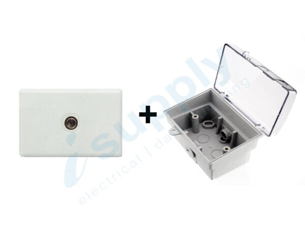 DEXTON TV Antenna Outlet Socket + Weatherproof Box Lock Clear Lid
