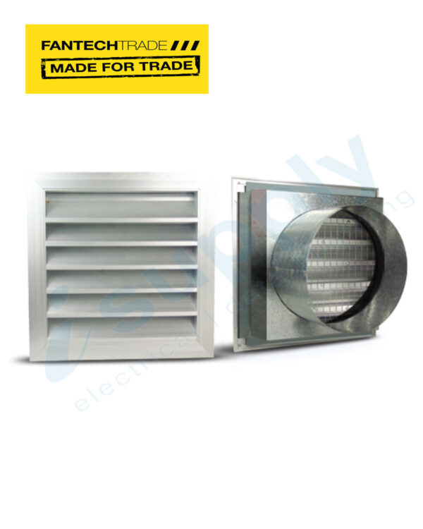 FANTECH Aluminium External Grille with 200mm spigot ELDA200 - Image 2