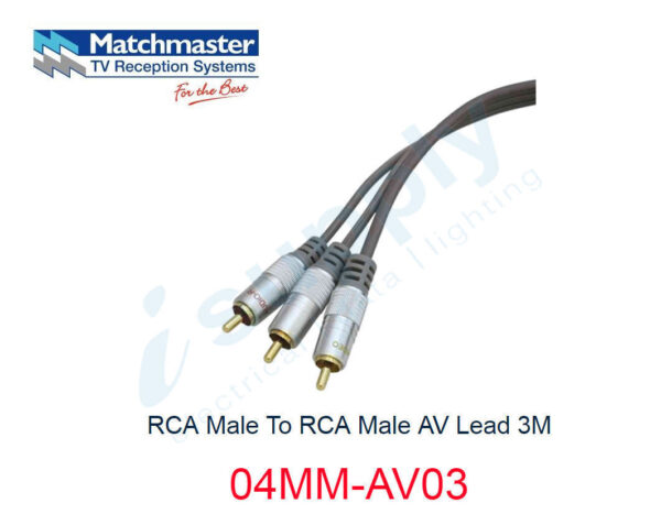 MATCHMASTER RCA Male To RCA Male AV Lead 3M 04MM-AV03