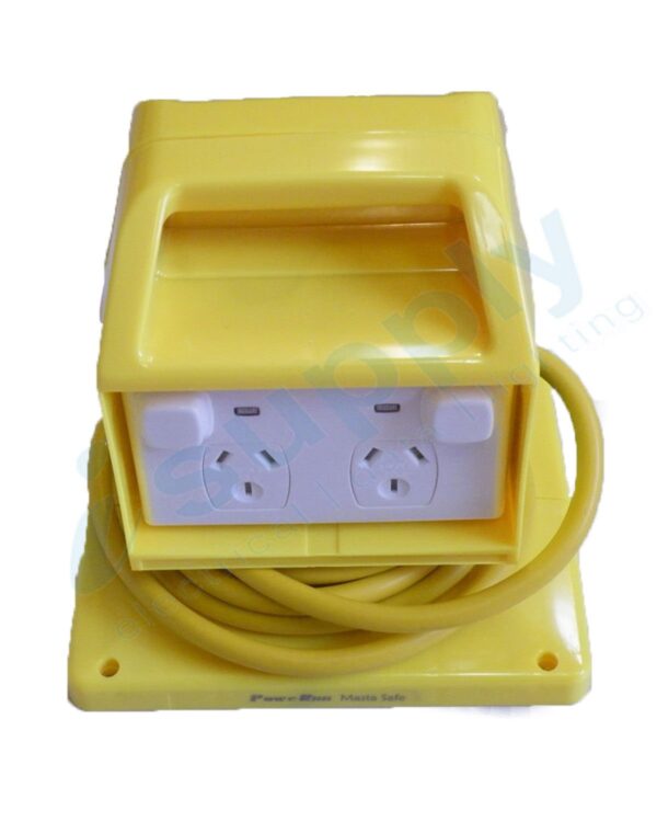 15 amp Portable Power Outlet Power Point Socket RCBO Protected Yellow - Image 3