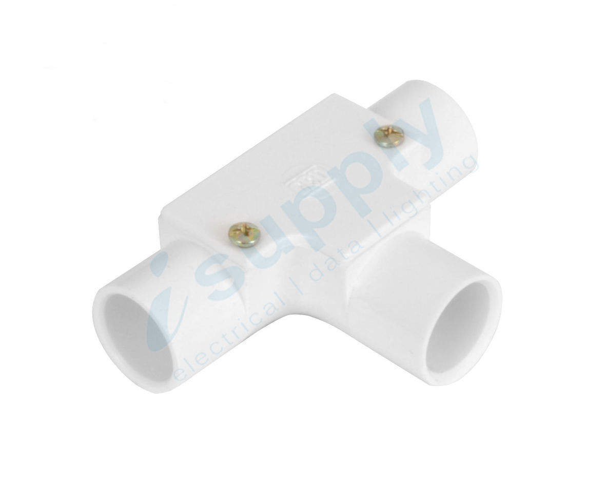 20MM White PVC Conduit Bends Boxes Adaptors Elbows Tee Coupler Saddles Clips Box 
