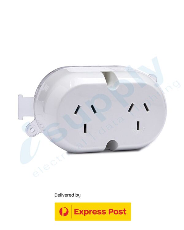 5 x Double Surface Socket / Plug Base White GPO EXPRESS POST - Image 3