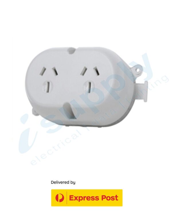 5 x Double Surface Socket / Plug Base White GPO EXPRESS POST