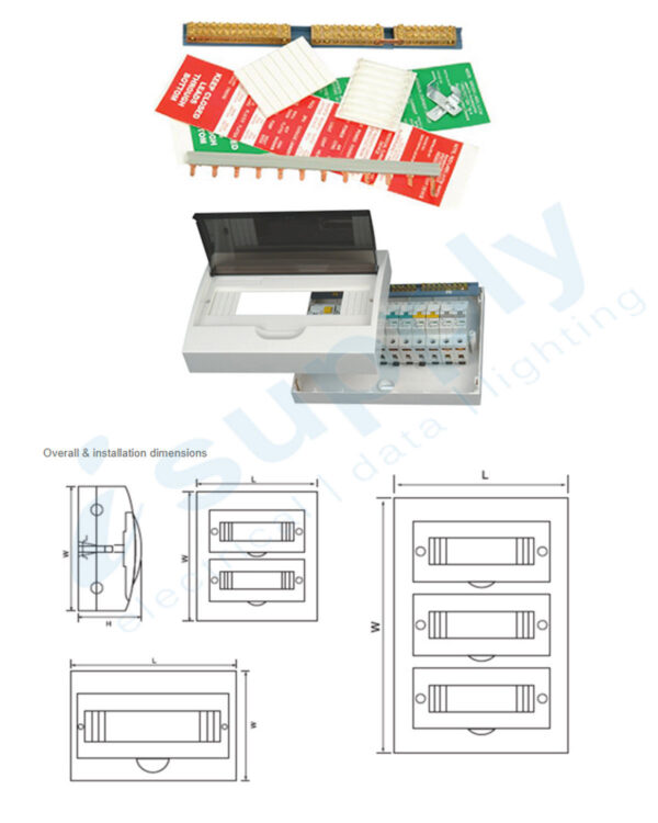 NLS 8 Pole Surface Mount Din Rail Distribution Board 30264