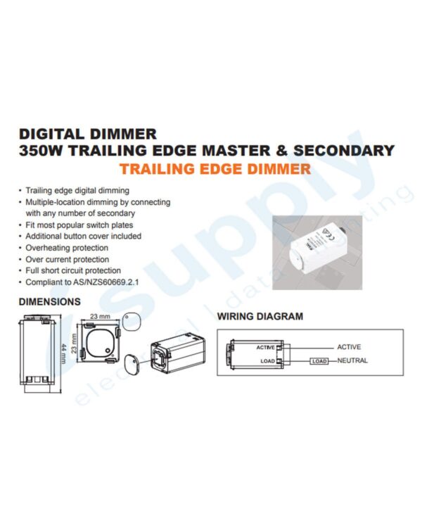 CLIPSAL Compatible DEXTON Touch Light Switch Dimmer Universal 2 in 1 Mechanism - Image 4