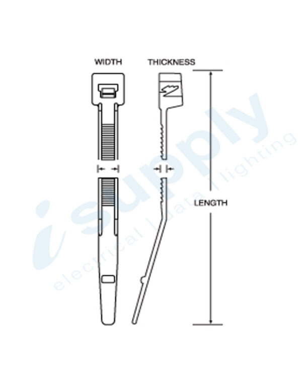Cable Tie Nylon Natural Zip Ties Bulk Kit 100/150/200/250/300mm x 1000
