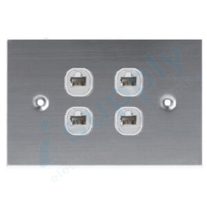 DEXTON DATA INTERNET RJ45 FLAT STAINLESS STEEL SWITCH 4 Gang