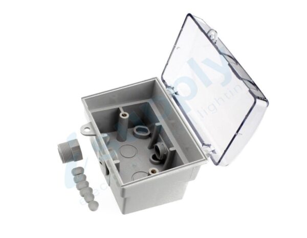DEXTON Double Power Point Extra Switch + Weatherproof Box Lock Clear Lid - Image 5