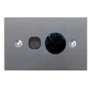 DEXTON Flat Stainless Steel Light Switch + Trailing Dimmer Knob Dim BLACK