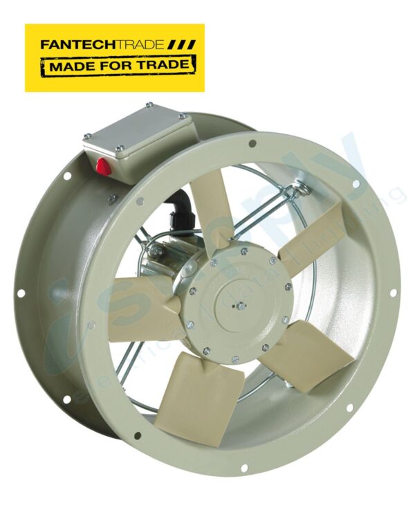 FANTECHTRADE Short cased in-line duct fan 250mm 4 pole 3Ph FANSCD254