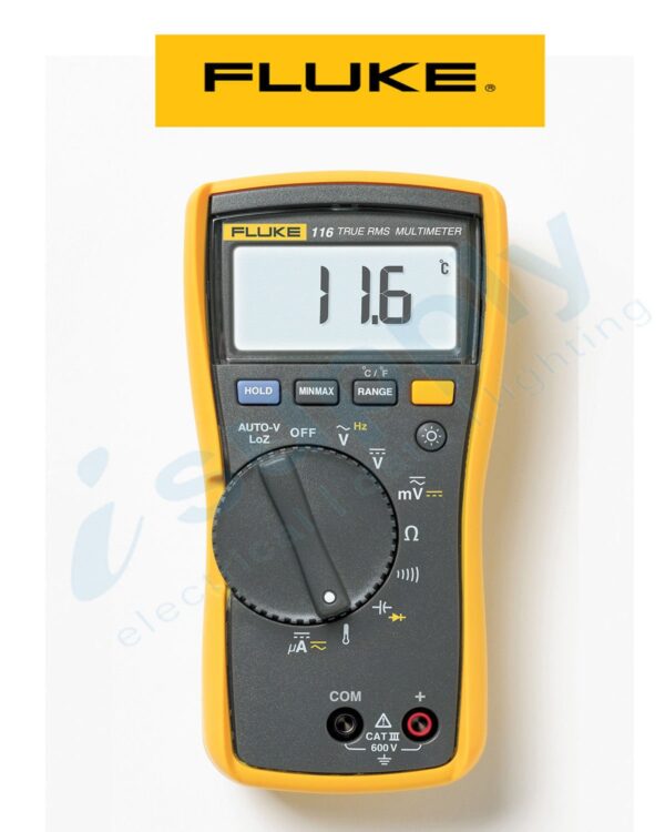 Fluke MULTIMETER 600V, THERMOMETER MICROAMPS, BACKLIGHT FLU116