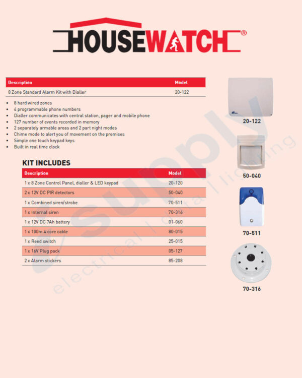 HOUSEWATCH CROW 8 ZONE STANDARD ALARM KIT WITH DIALLER 20-122 - Image 3