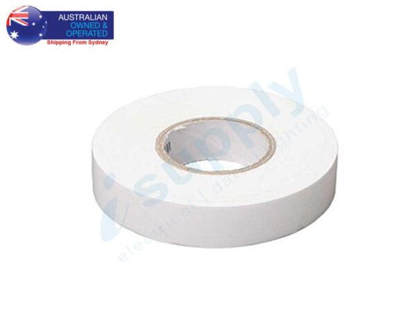 Home Electrical Insulation PVC Tape WHITE 19mm x 20M Single or Bulk Pack