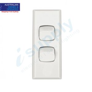 TRANSCO Light Switch 2 Gang Architrave Double Pole 240 Volt 10 Amp
