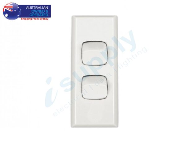 TRANSCO Light Switch 2 Gang Architrave Double Pole 240 Volt 10 Amp