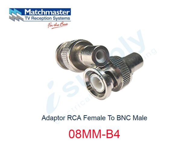 MATCHMASTER 1 x Adaptor RCA Female To BNC Male 08MM-B4
