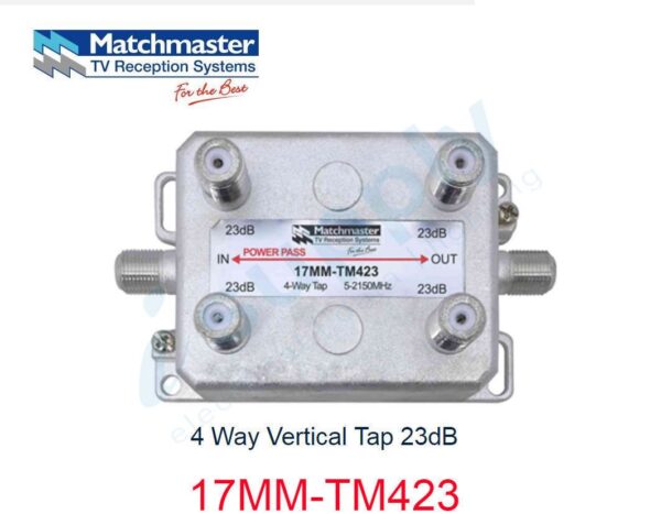 MATCHMASTER 4 Way Vertical Tap 23dB 17MM-TM423