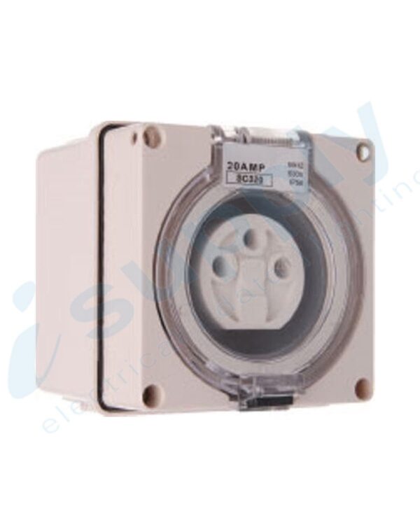 PULSET Single Phase 3 Round Pin Socket 20Amp IP/SC320R