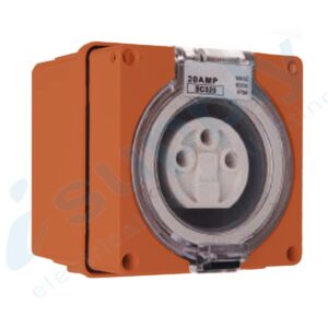 PULSET Single Phase 3 Round Pin Socket 32 Amp Resistive Orange IP/SC332R/RC