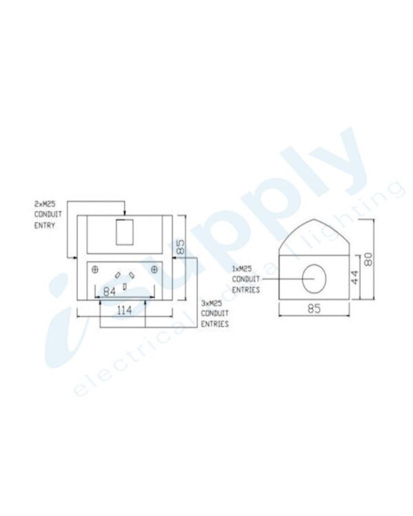 Tradesave Weatherproof Single GPO Power Point 10amp TSWPGPO1 - Image 2