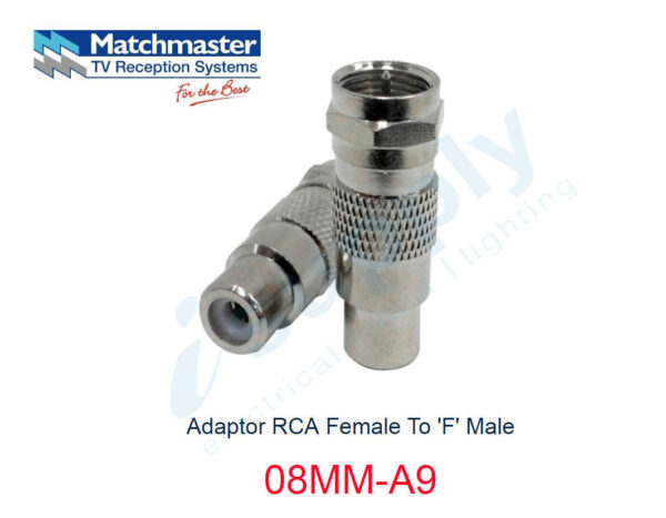 MATCHMASTER 1 x Adaptor RCA Female To âFâ Male 08MM-A9