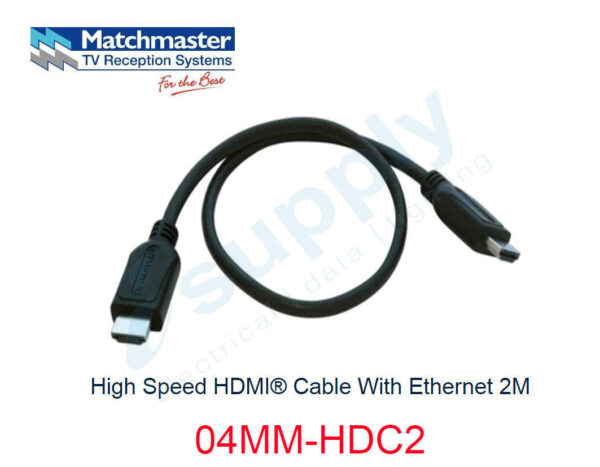 MATCHMASTER High Speed HDMI® Cable With Ethernet 2M 04MM-HDC2