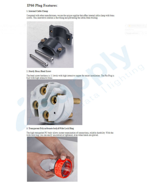 PULSET 3 Phase 5 Pin Straight Plug - 50Amp (IP/PLS3PH550) - Image 4