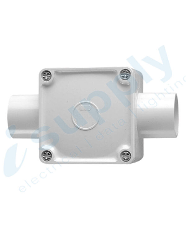 10 x SQUARE JUNCTION BOXES - 40mm 2 Way Entry PVC