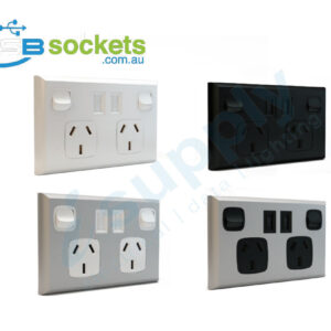 USB Double  Power Point Plug Socket Switch Wall Power Australian