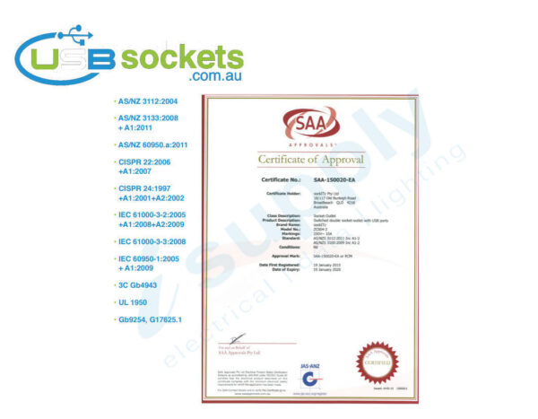 USB Double Power Point Plug Socket Switch Wall Power Australian - Image 9