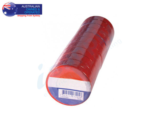Home Electrical Insulation PVC Tape RED 19mm x 20M Single or Bulk Pack - Image 5