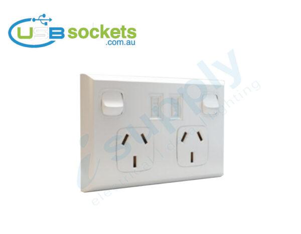 USB Double Power Point Plug Socket Switch Wall Power Australian - Image 11