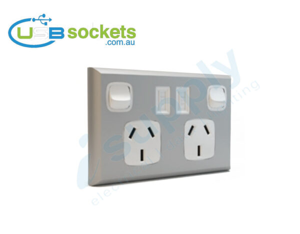 USB Double Power Point Plug Socket Switch Wall Power Australian - Image 13