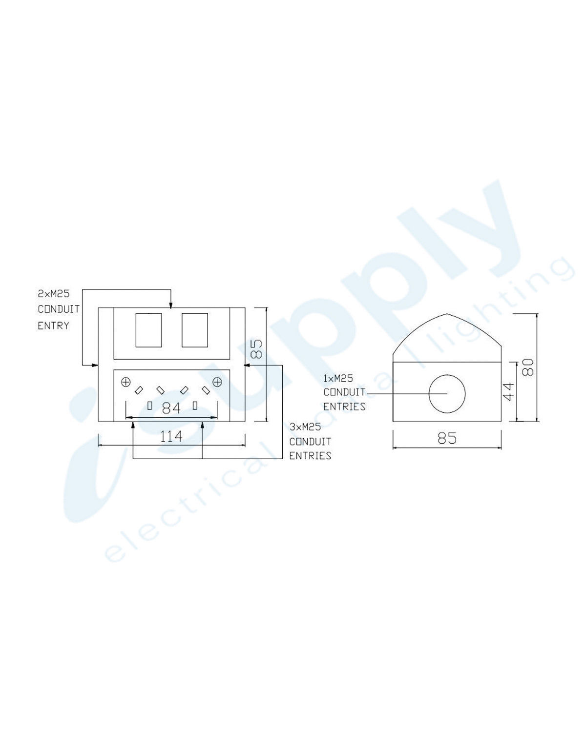 thumbnail image 2 of EDA Weatherproof Double Power Point With Extra Switch - 15 Amp, Grey, Surface Mount DGPO 2 of 5