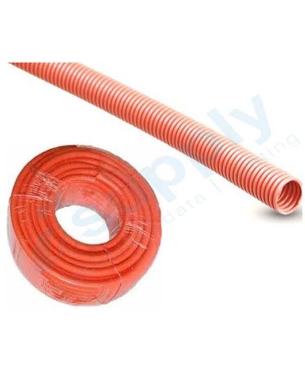 Corrugated Conduit 25mm x 20mtr Roll Orange Heavy Duty - Image 6
