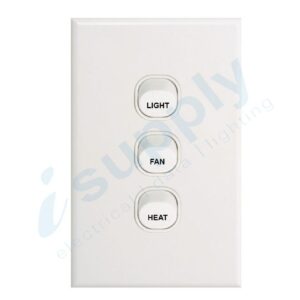 DEXTON 3 Gang Slim 5mm –  LIGHT FAN HEAT –  DXSW3/LFH