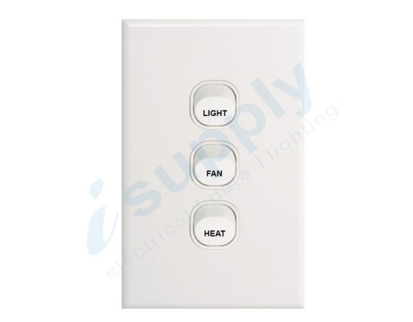 DEXTON 3 Gang Slim 5mm – LIGHT FAN HEAT – DXSW3/LFH