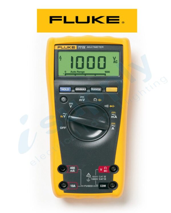 Fluke MULTIMETER 1000V LARGE DISPLAY FREQUENCY,CAPACITANCE,B/LIGHT FLU77-4