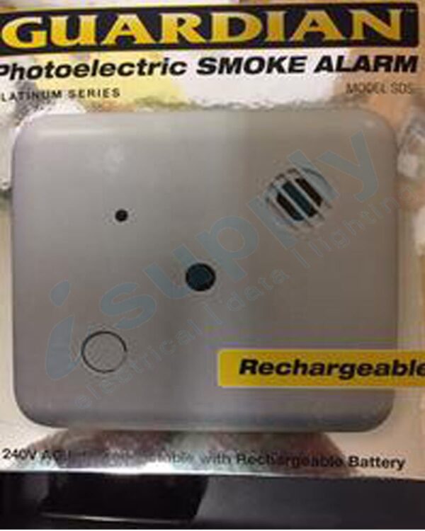 GUARDIAN SMOKE ALARM PHOTOELECTRIC 240V C/W RECHARGEABLE BATTERY SDS