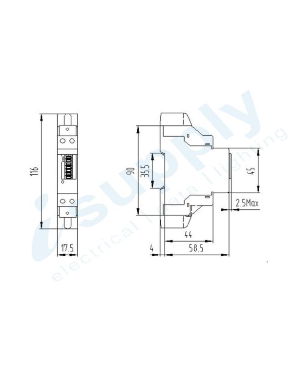 PULSET KW Hour Meter Single Phase (30Amp) Analog Din Rail Mounted - Image 5