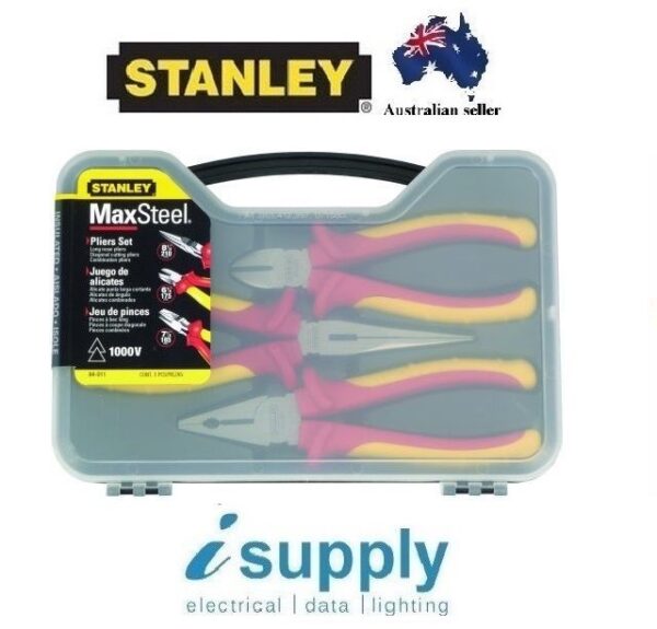 STANLEY MAXSTEEL 3 PIECE INSULATED 1000V PLIER SET 84-011-S - Image 4